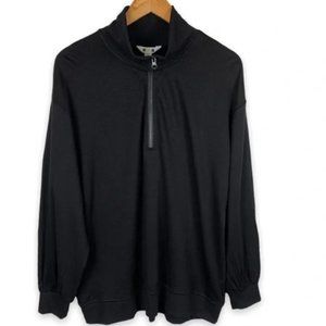 Three Dots Black Quarter Zip Pullover Size Medium